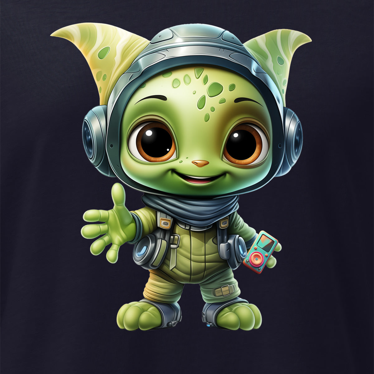 Womens Headphone Alien Short-Sleeve Tee