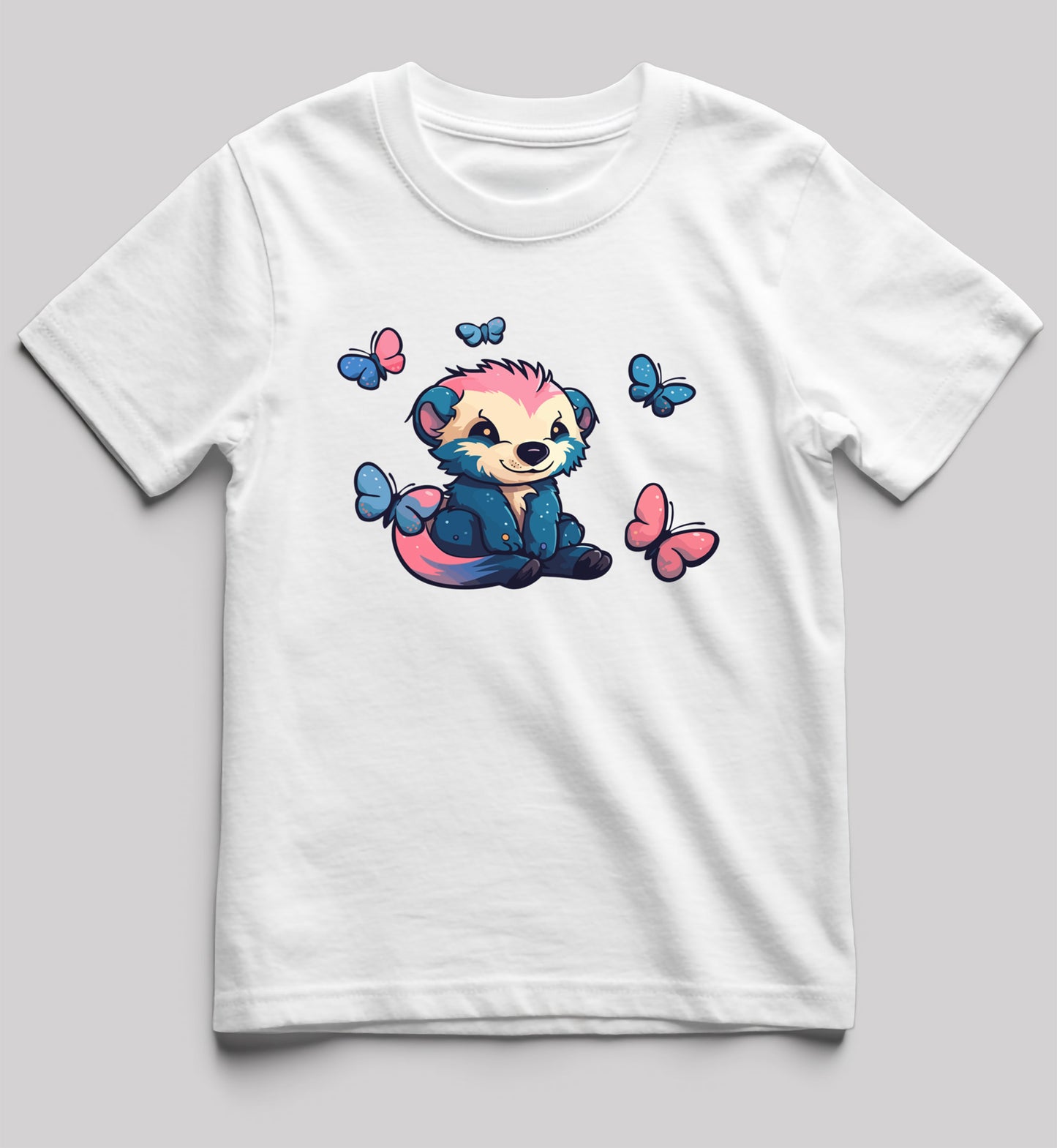 Girls Baby Raccoon Short-Sleeve Tee - White