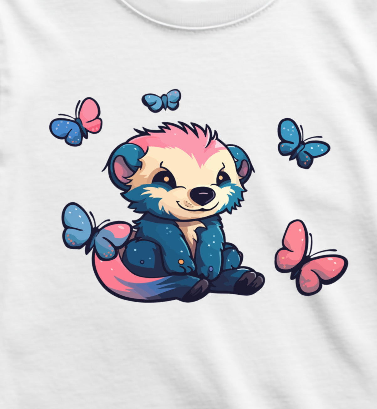 Girls Baby Raccoon Short-Sleeve Tee - White