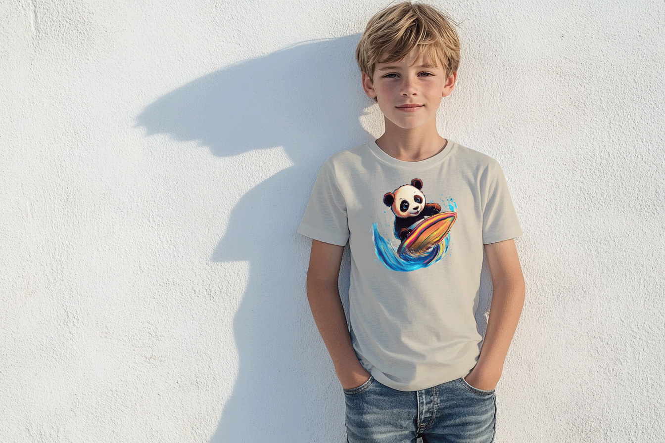 Boys Panda Surfer Short-Sleeve Tee