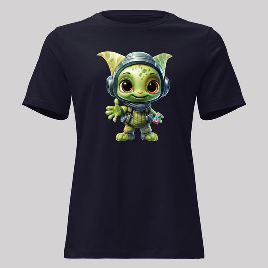 Womens Headphone Alien Short-Sleeve Tee
