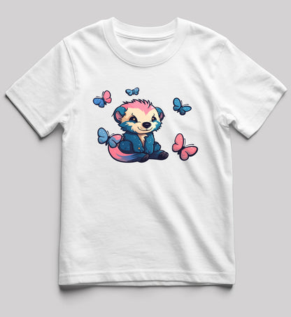 Girls Baby Raccoon Short-Sleeve Tee - White