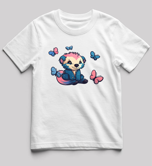 Girls Baby Raccoon Short-Sleeve Tee - White