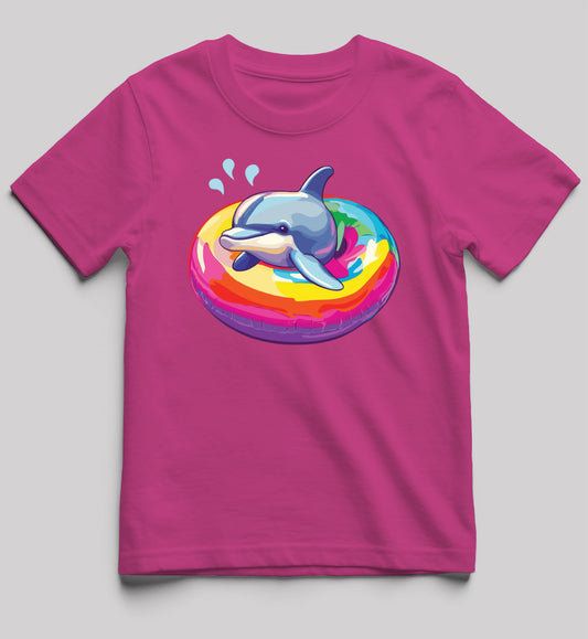Girls Pool Dolphin Short-Sleeve Tee