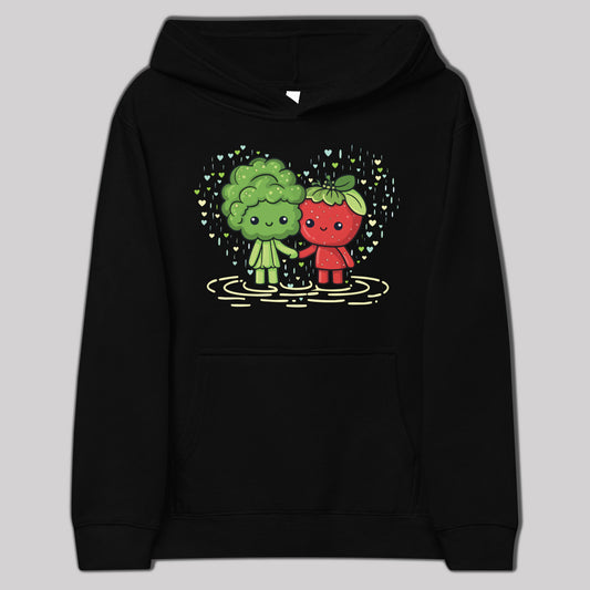 Girls Raining Veggie Love Hoodie - Black