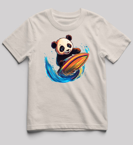 Girls Panda Surfer Short-Sleeve Tee